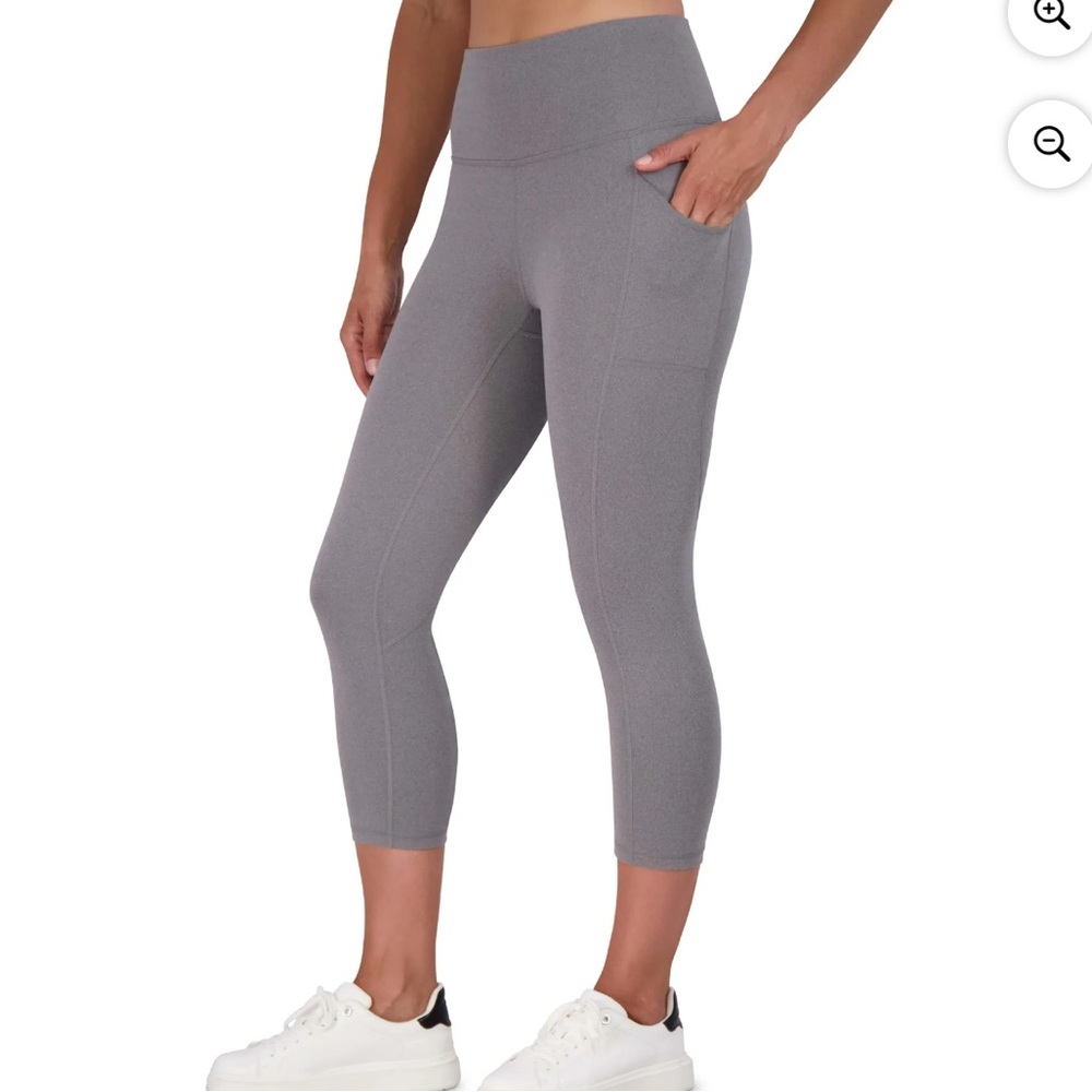 NWT Reebok Highrise Skinny Capri Leggings 20" Inseam Flint Grey Heather Size XS